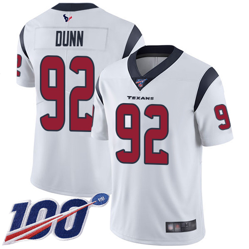 Houston Texans Limited White Men Brandon Dunn Road Jersey NFL Football 92 100th Season Vapor Untouchable